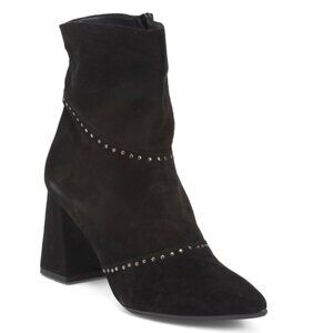 OROSCURO Black Made In Italy Leather Heel Booties